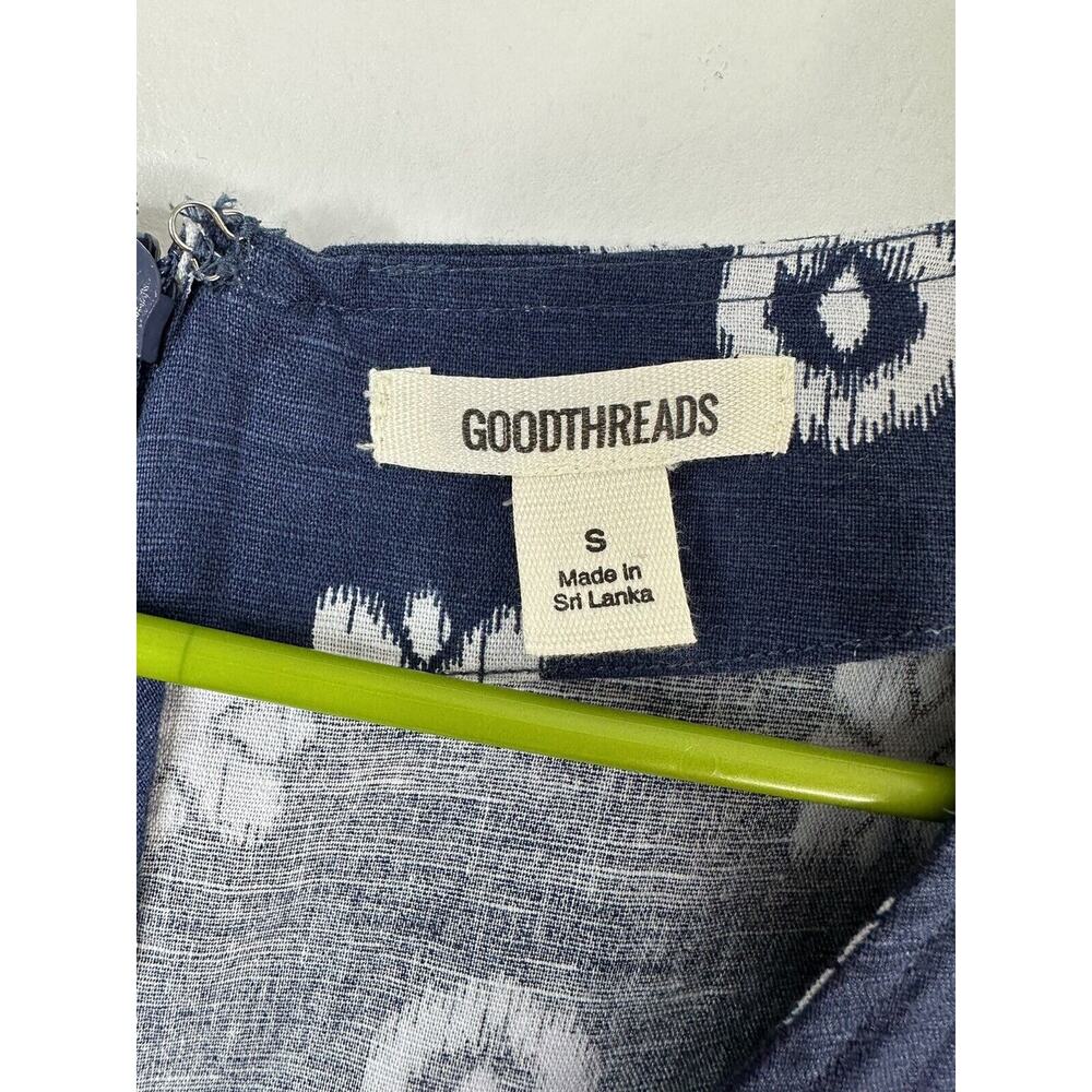 Goodthreads Linen Blend Sundress New! Size Small Geometric Pattern Pockets - Picture 4 of 8